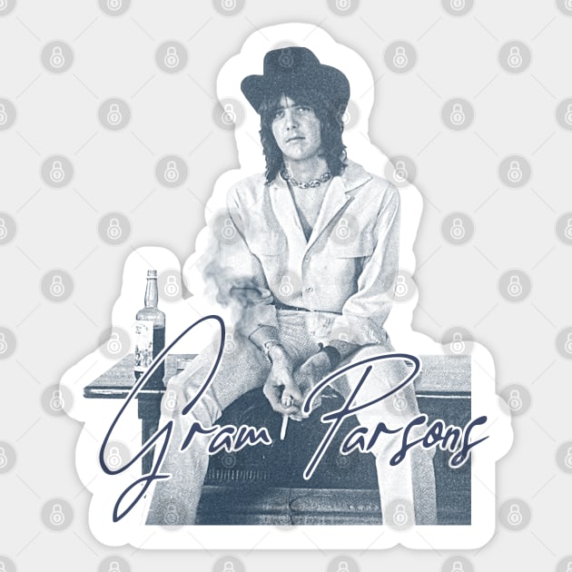 Gram Parsons // Outlaw Country Vices Tribute Sticker by darklordpug